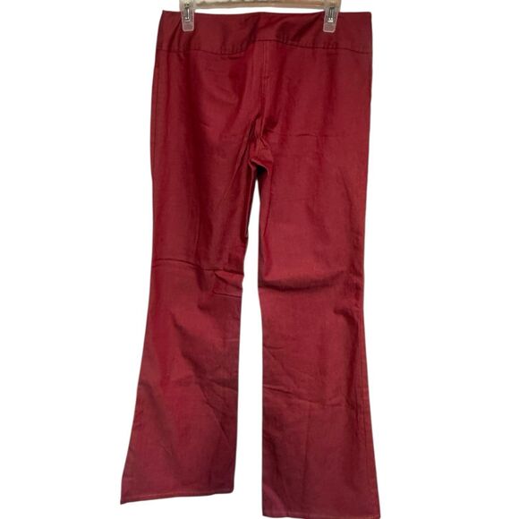 Y2K To The Max! Red Cotton Blend Flare Pants Women’s Size 11 | 2000s Retro USA - Picture 6 of 12